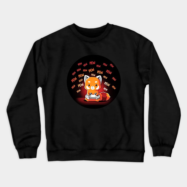 Cute Funny Gaming Lover Video Game Fox animal lover Sarcastic Funny Quote Artwork Crewneck Sweatshirt by LazyMice